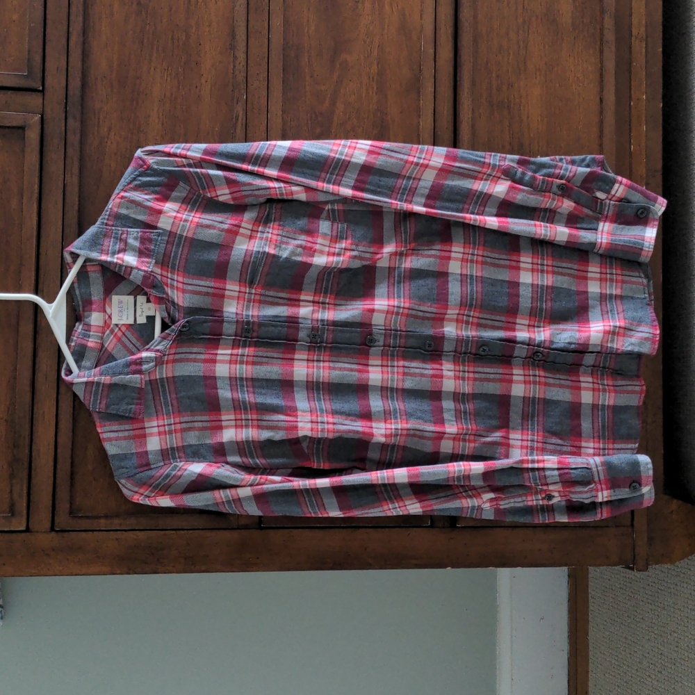 J. Crew Perfect Fit Plaid Flannel Shirt size XS